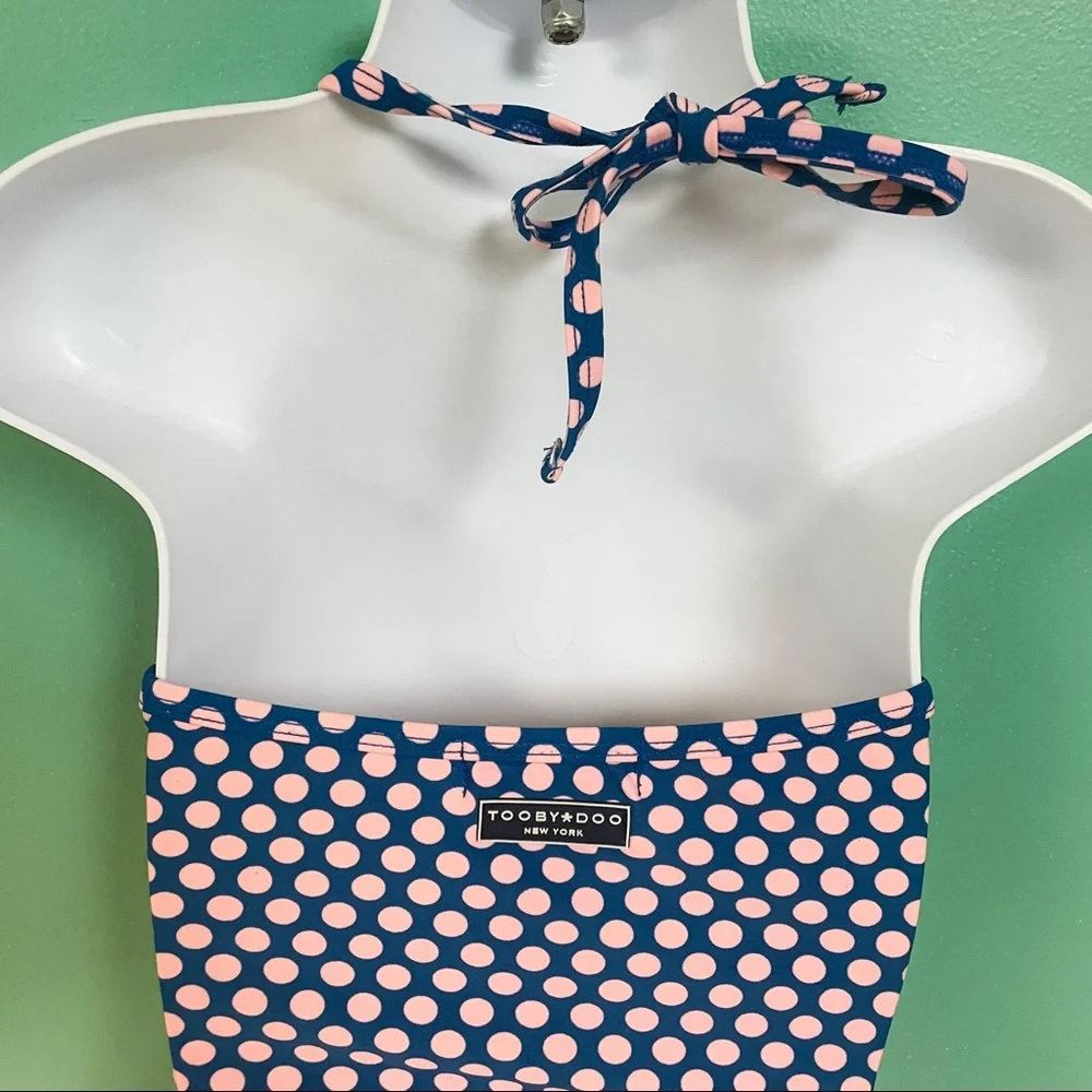 Toobydoo Navy & Pink Polka Dot Isla One Piece Swimsuit Girls Size 3-4Y